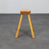Tabouret vintage en bois, années 1970