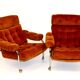 Set of 2 corduroy armchairs, Sweden, 1970