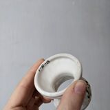 Coquetier diabolo old sarreguemines earthenware decorated with flowers painted by hand