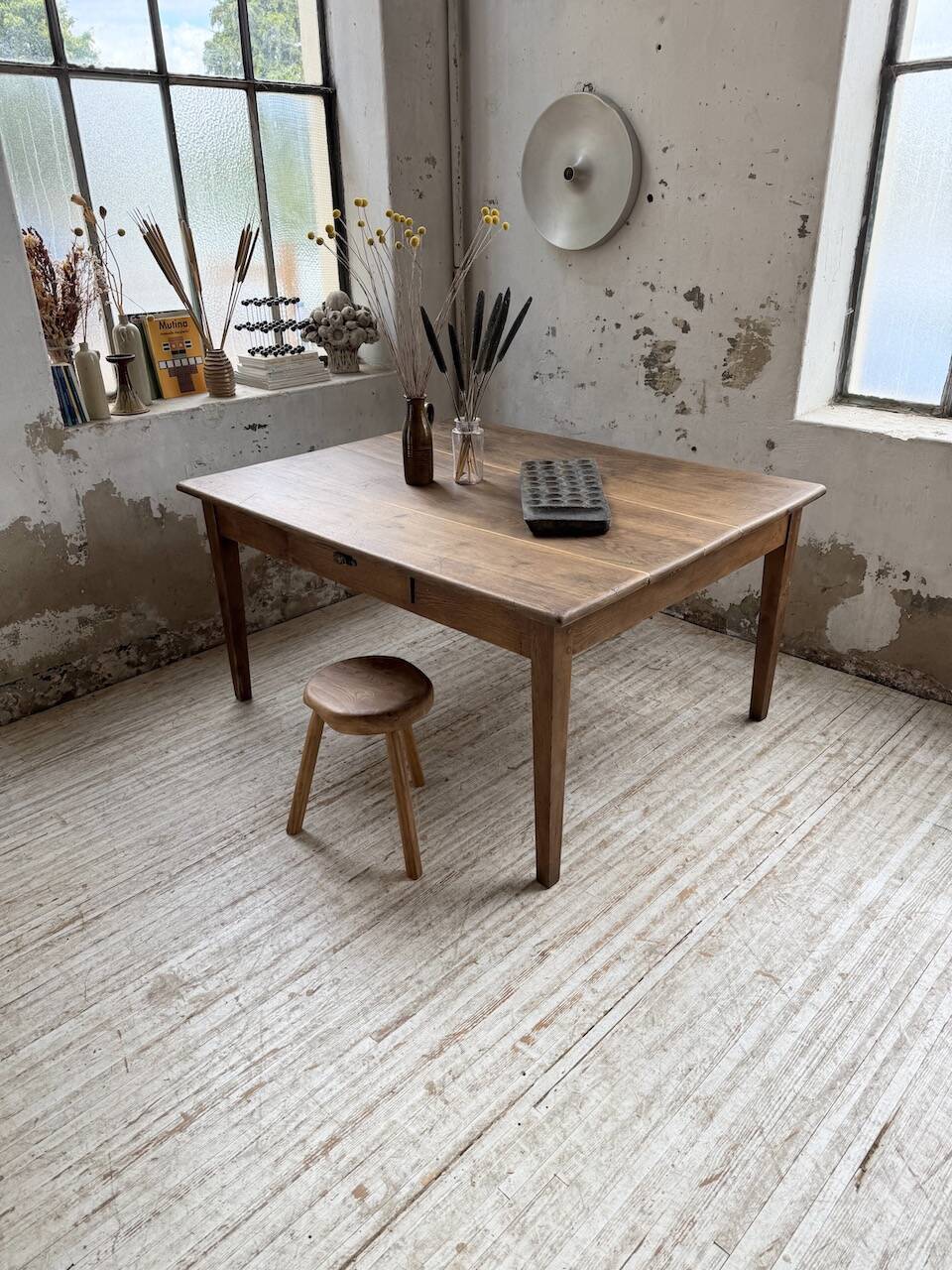 Large “square” oak farmhouse table 1950