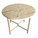 Round marble and gold metal coffee table 1960-70