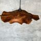 Large pendant light in corrugated teak leaf (Large D:60 H:20)