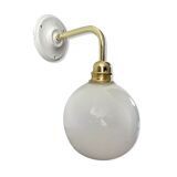 White opaline globe wall lamp