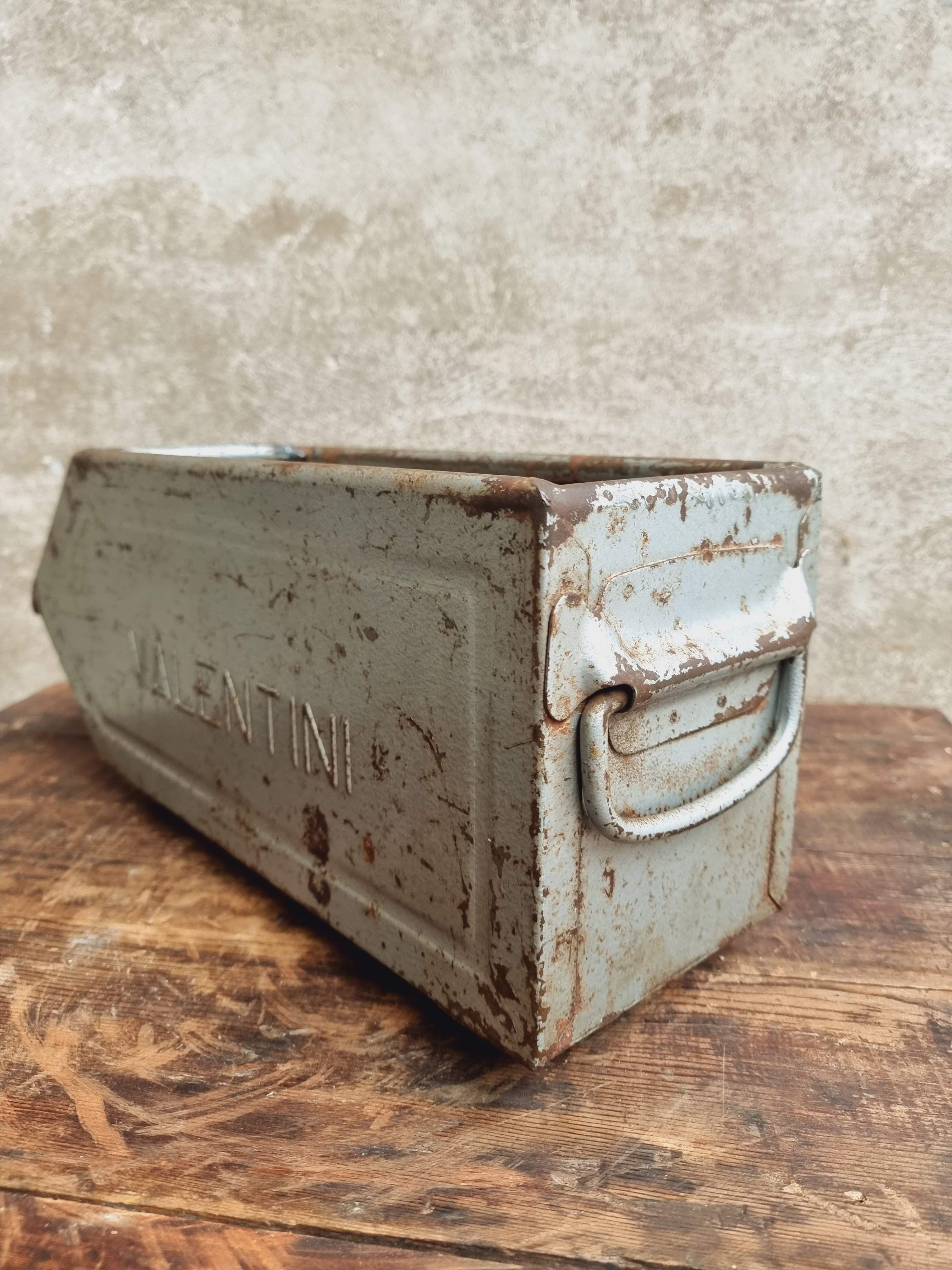 Industrial storage bin stacking bin Valentini steel