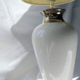 White ceramic lamp cracked effect and silver