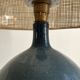 Blue enameled ceramic lamp by Roland Zobel, Les Cyclades workshop