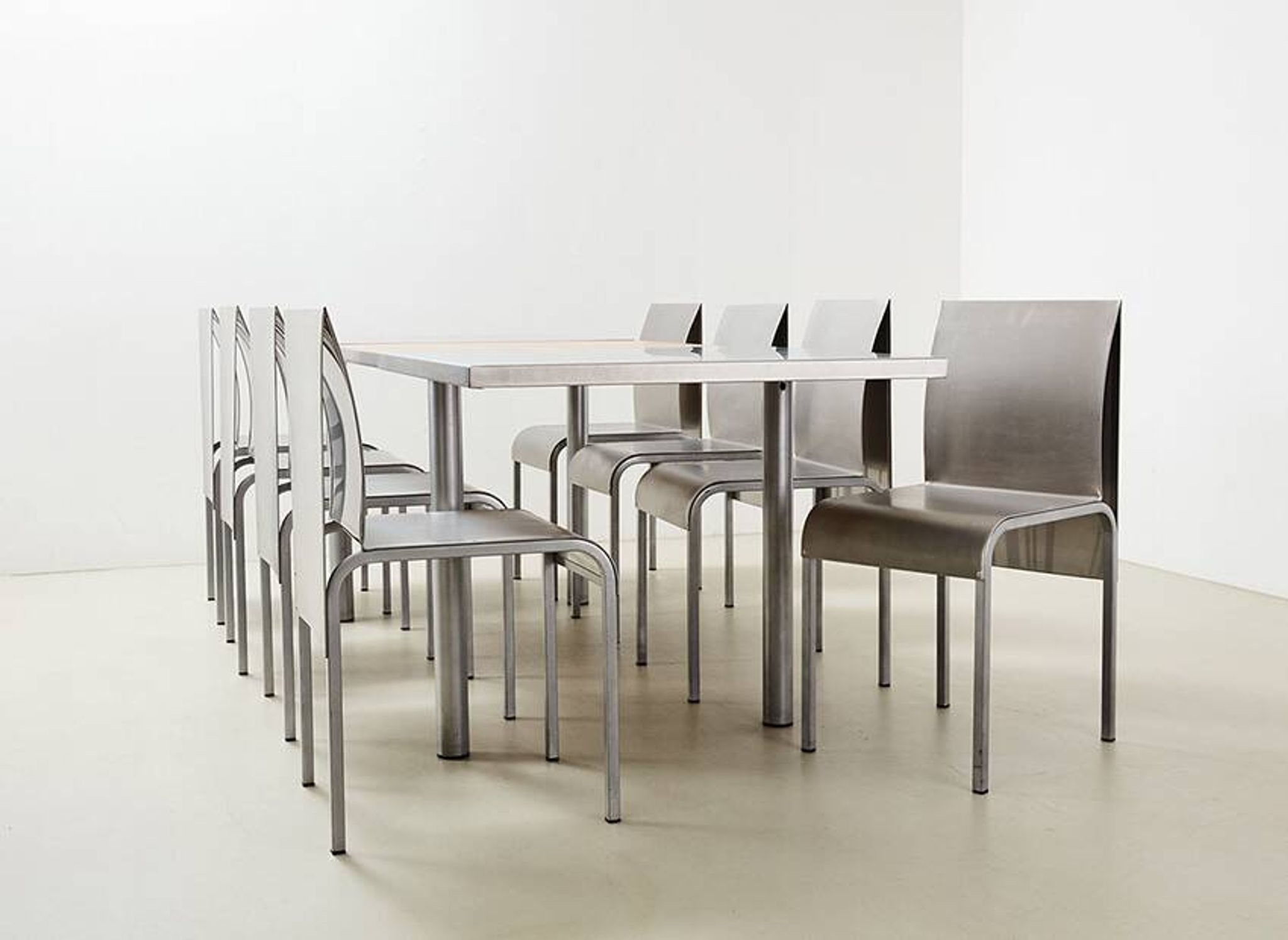 Postmodern Dining Set in Aluminum and Steel Belgium 1980s/90s