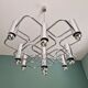 Large geometric chandelier in chrome metal, design by G. Sciolari, 1970.