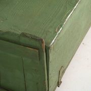 Antique painted pine bank safe – Central Europe, around 1900