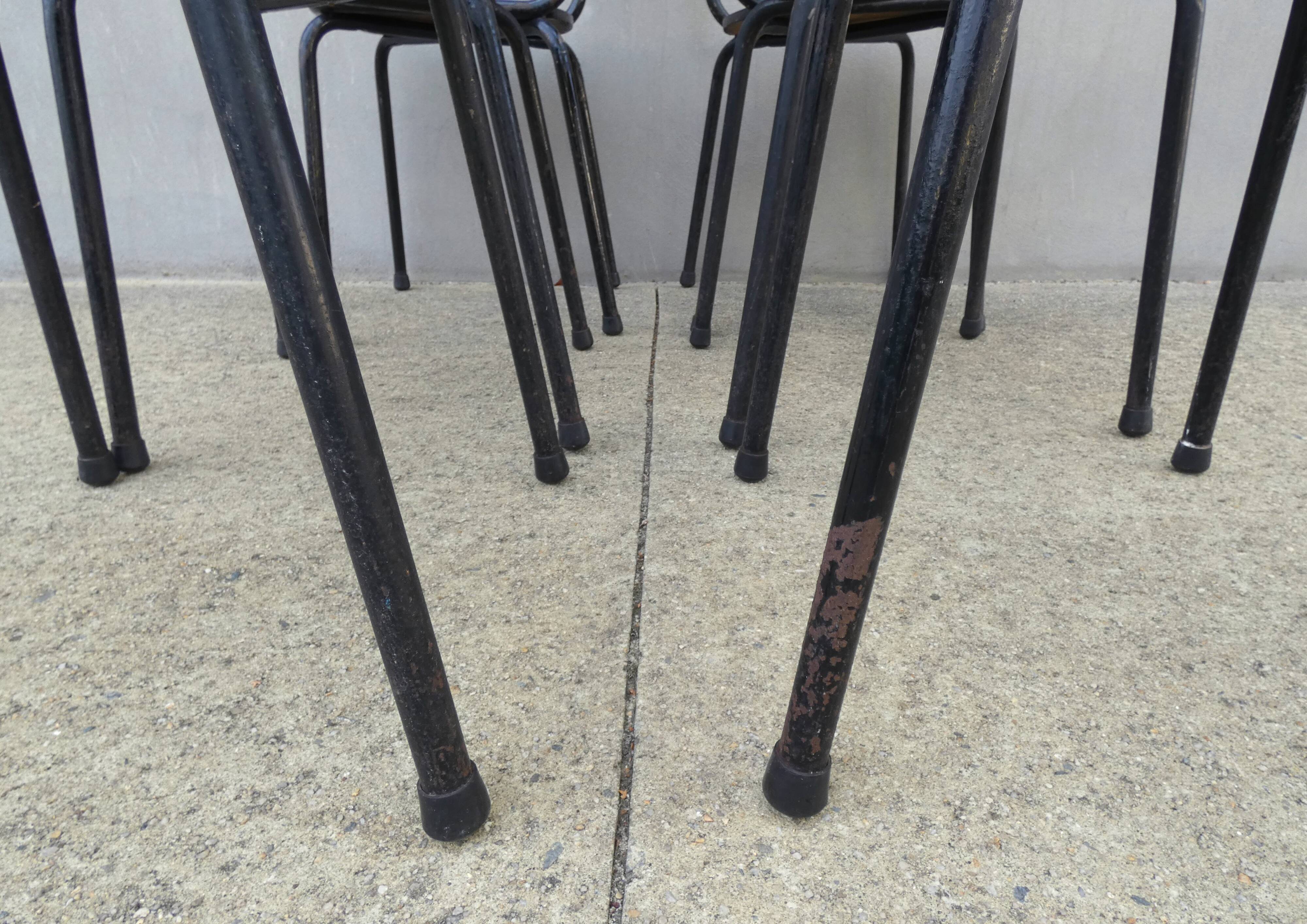 6 chaises en formica vert mint design vintage
