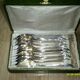 Box of 12 old silver-plated spoons, 18 g 19th century