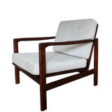 Light grey armchair by Zenon Bączyk for Swarzędzkie Furniture Factory, 1960s