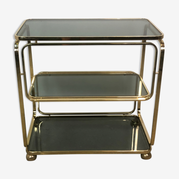 Rolling table in gilded metal Italian design 80