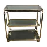 Rolling table in gilded metal Italian design 80