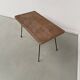 Table basse osier tressé et métal 1960