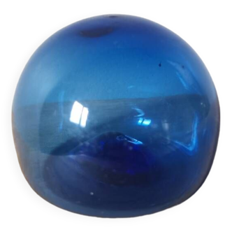 Vintage blue hand-blown hand-blown glass ball