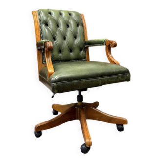 Green English Chesterfield Office Chair