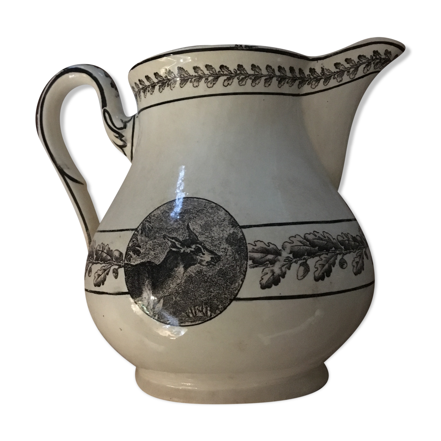 Pitcher in sarreguemines "Nemrod" earthenware