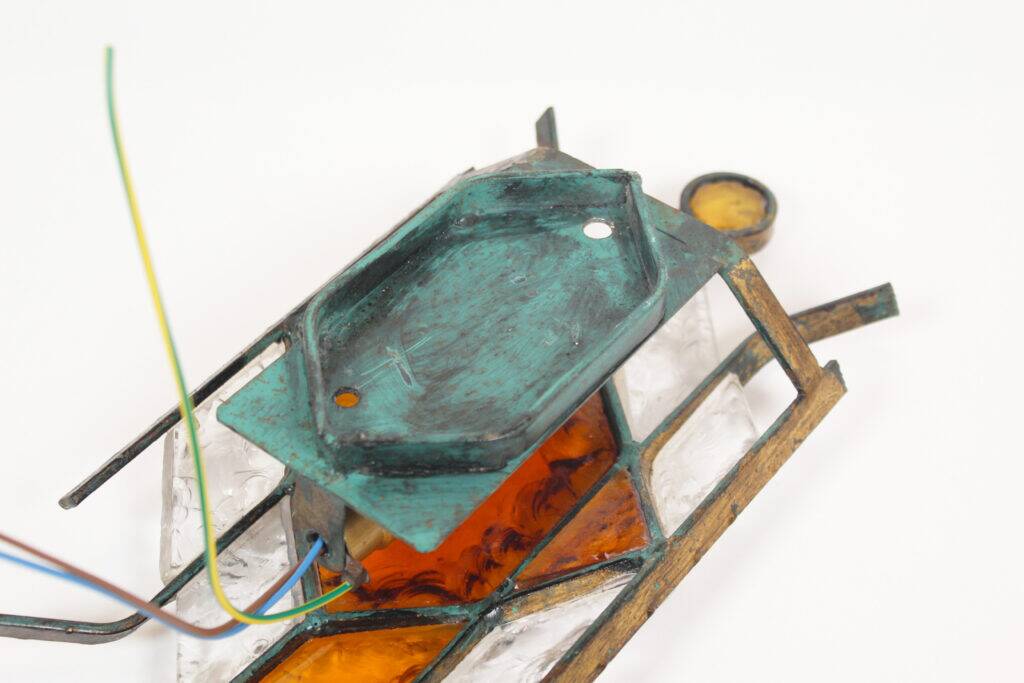Brutalist glass wall sconce by Longobard, Italy 1960s