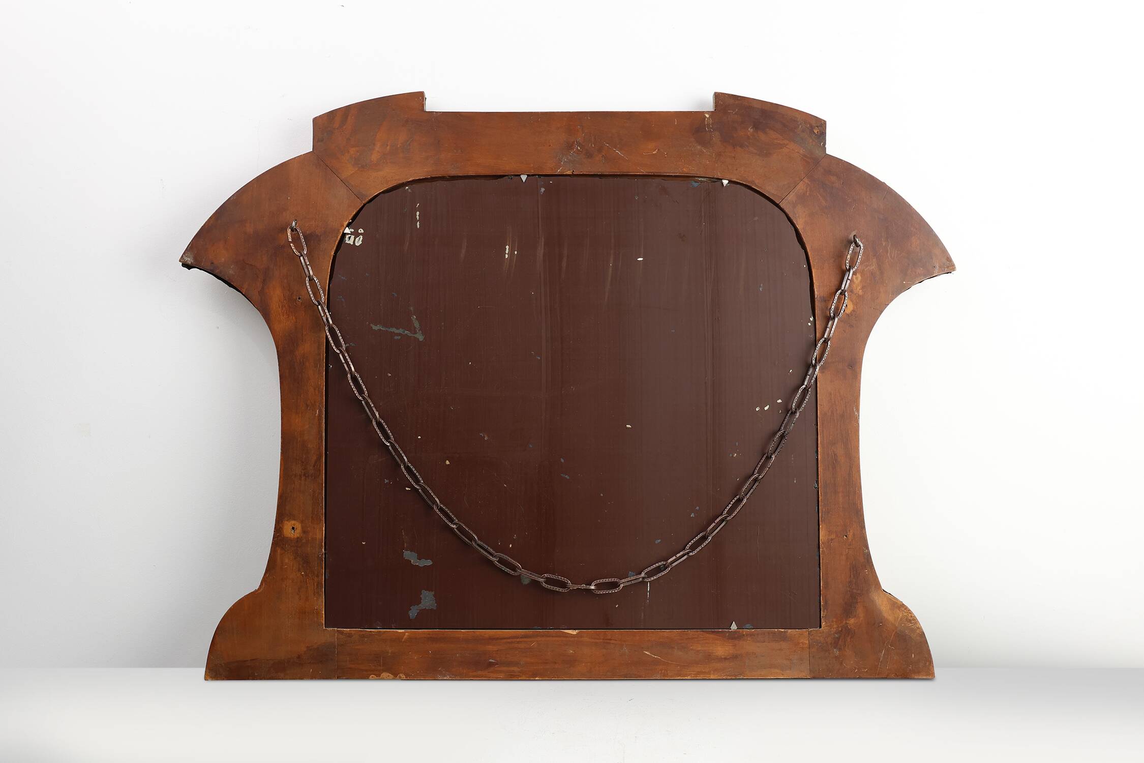 Art Nouveau Mirror in Brass and Glass Inlay, Signed A.H. Villaket, France