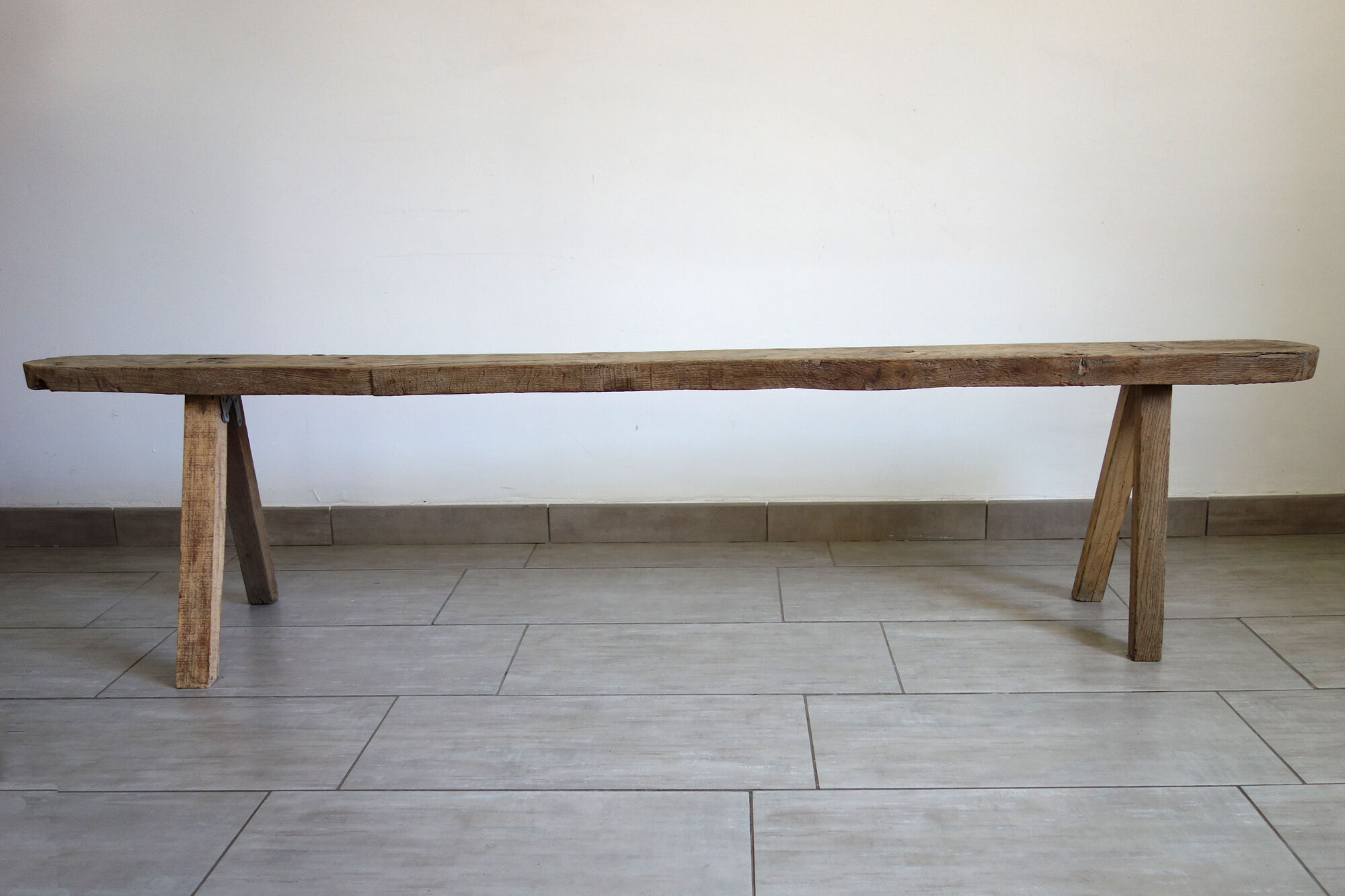 Very old oak farm bench