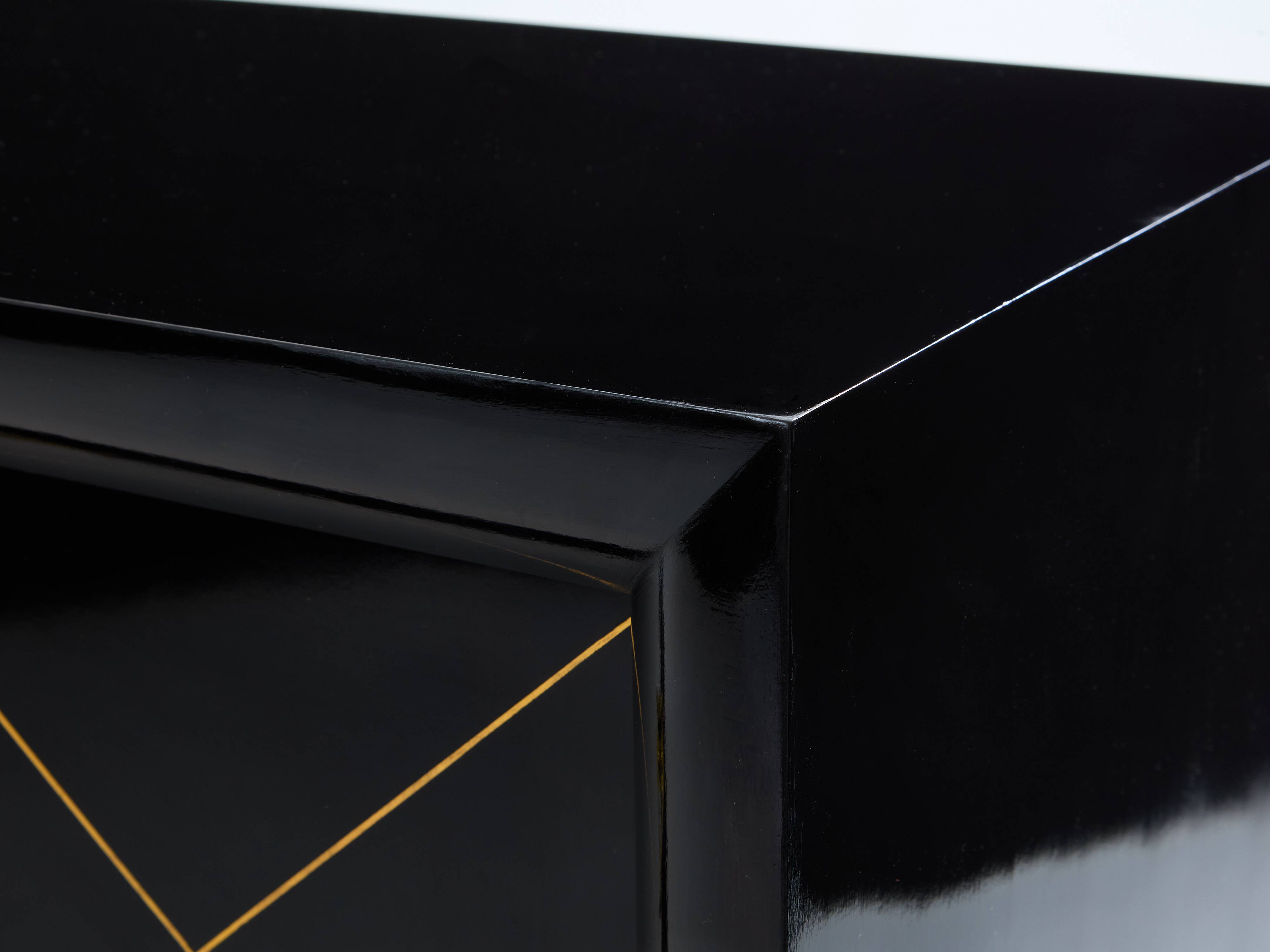 Suzanne Guiguichon sideboard in blackened sycamore and gilded trim 1940