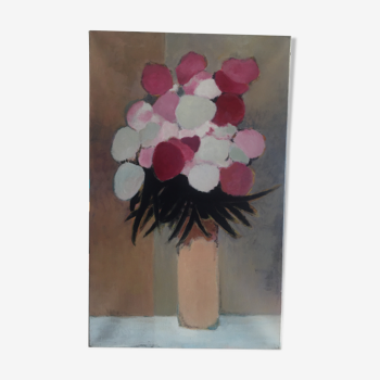 Beautiful bouquet of flowers on canvas