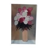 Beautiful bouquet of flowers on canvas