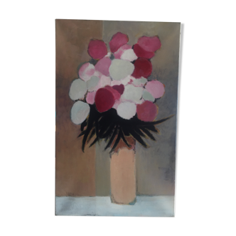 Beautiful bouquet of flowers on canvas