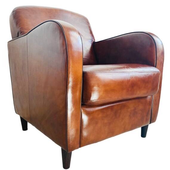 Vintage Club Chair in Brown Leather