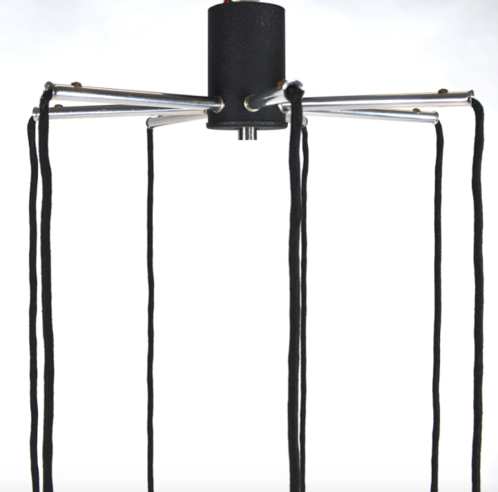 Vintage suspension lamp in chrome metal and glass 1970