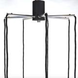 Lampe à suspension vintage en métal chromé et verre 1970