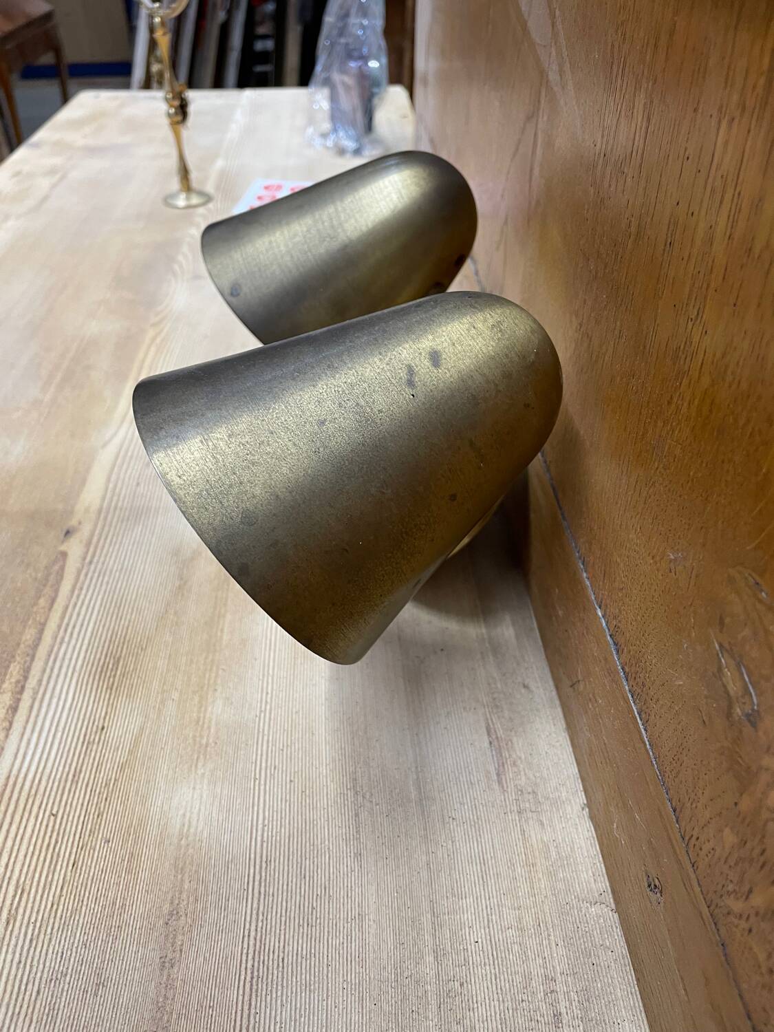 Double brass wall lamp from 1950