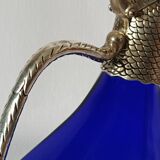 Vintage glass and silver-plated zoomorphic carafe