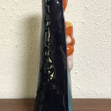 Virgin child statuette glazed terracotta