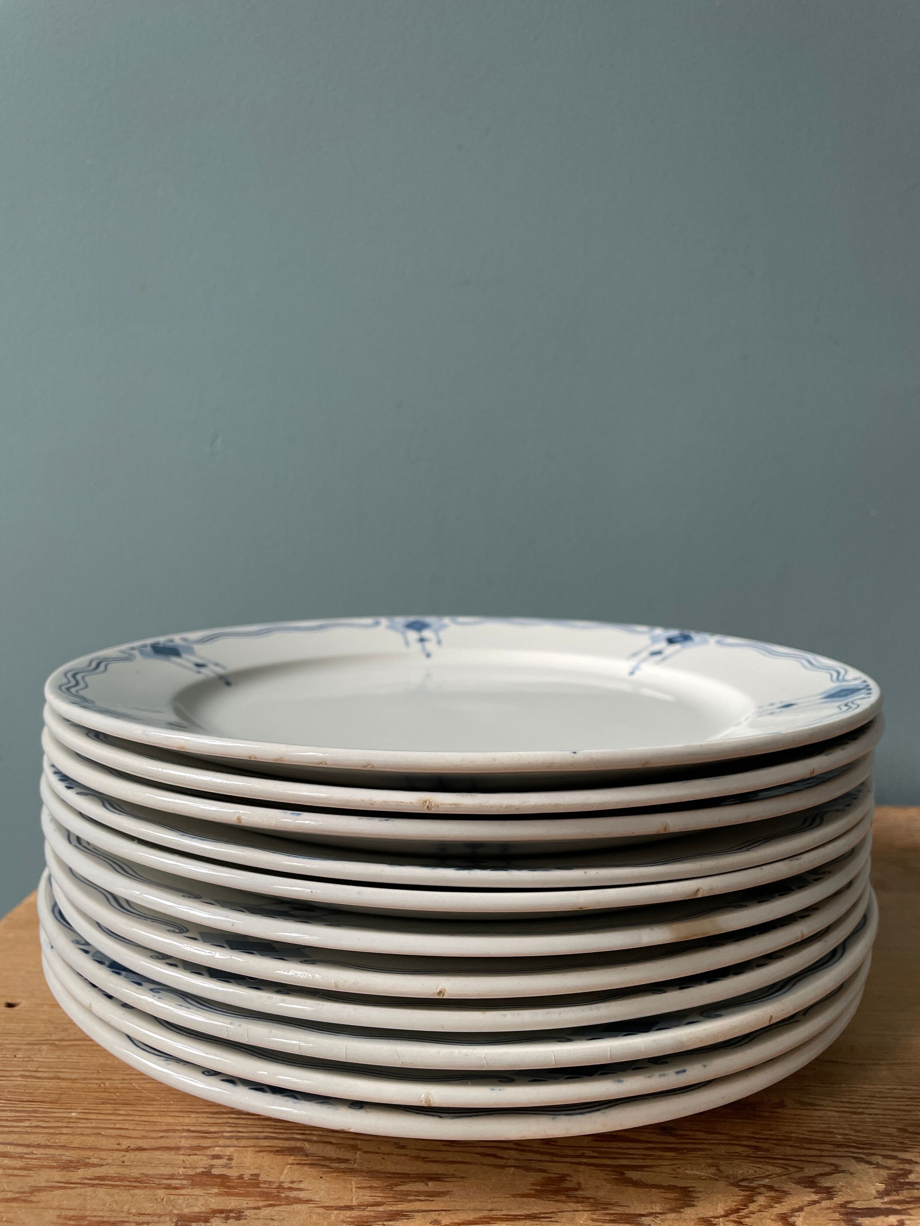 Set of 11 flat plates Saphir U&C Sarreguemines
