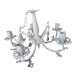lustre bougeoir pampilles