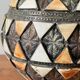 Vintage handcrafted lamp, pottery and silver-plated metal