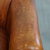Sheepskin leather club chair