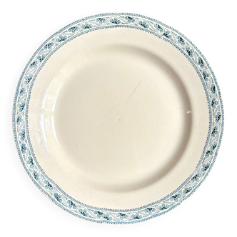 Boulenger & Cie round dish in blue ironstone, "Champigny" service