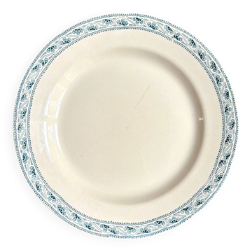 Boulenger & Cie round dish in blue ironstone, "Champigny" service