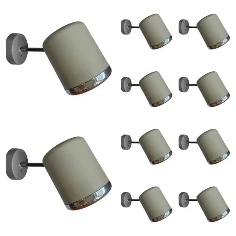 Set of 10 Rare Midcentury Wall Lamps Kinkeldey, Germany, 1970s