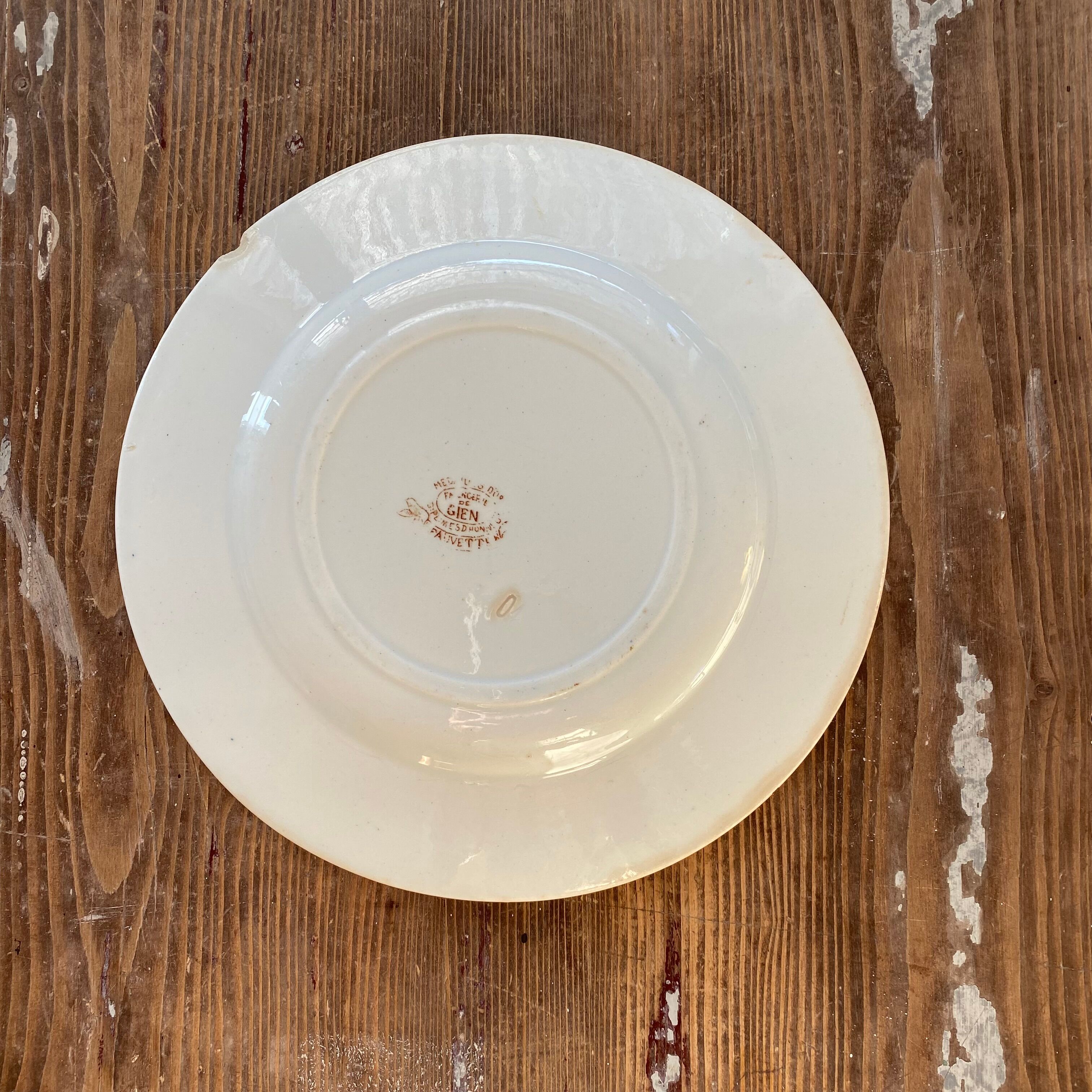 Fauvette plate, Gien x3