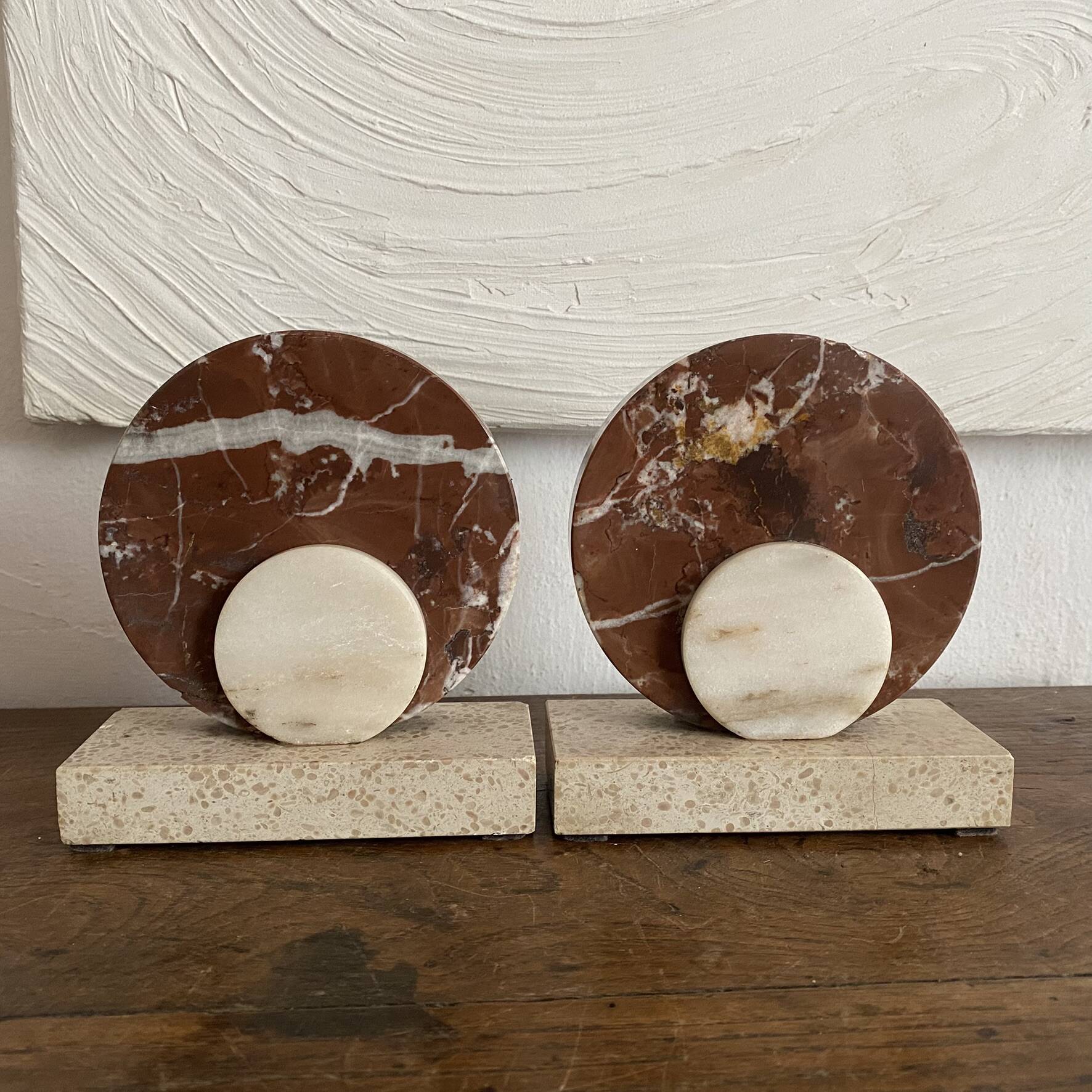 Art Deco marble bookends