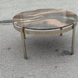 Coffee table in chrome and marble by Bendixen, Denmark, 1970s
