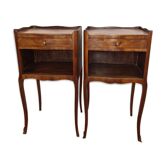 Pair of bedside tables in marquetry