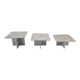 Set of 3 italian marble coffee or side tables, 1970s