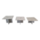 Set of 3 italian marble coffee or side tables, 1970s