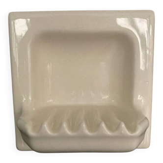 Wall-mounted glazed ceramic soap dish