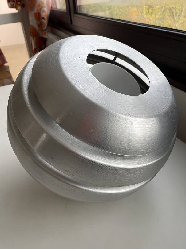 Brushed aluminum ball pendant light